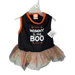 Halloween Pet Costume Mommy is My Boo Sparkle Tutu Pet Spirit Dog Dres NWT